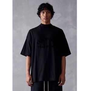 Fear of God Essentials Jet Black Oversized Graphic T-Shirt Mens Sm Auth (L)